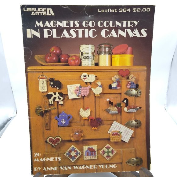 Leisure Arts Other - Vintage Plastic Canvas Patterns, Magnets Go Country by Anne Young, Leisure Arts